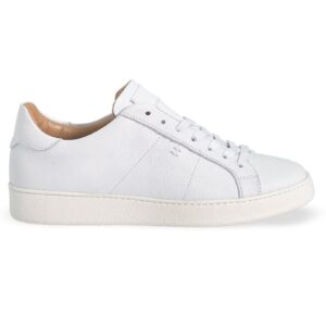 Baskets 18543 en cuir blanc martelé